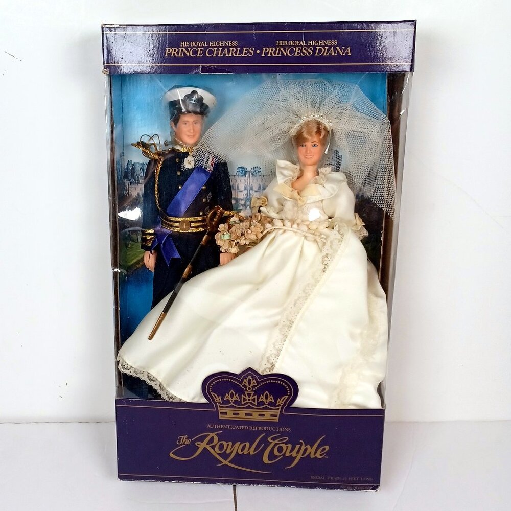 Vtg 1982 Royal Couple Dolls Prince Charles Princess Diana Goldberger 12  Inches